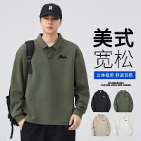 JEEP SPIRIT吉普300g翻领V领长袖卫衣上衣男装套头衫
