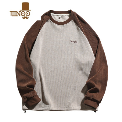 YANXU380g卫衣男2023复古潮牌美式欧棉绒宽松情侣插肩袖外套