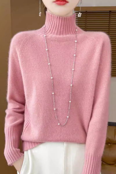 秋冬宽松纯色上衣一线新款毛衣羊毛加厚内搭长袖高领针织衫成衣