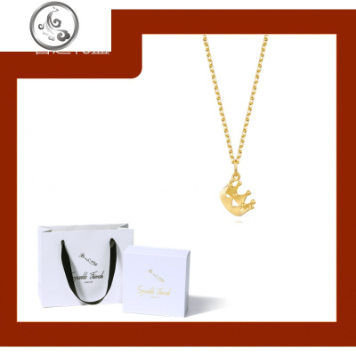 SparkleFriends925纯银镀金小皇冠少女心公主女王项链送女友 JiMi