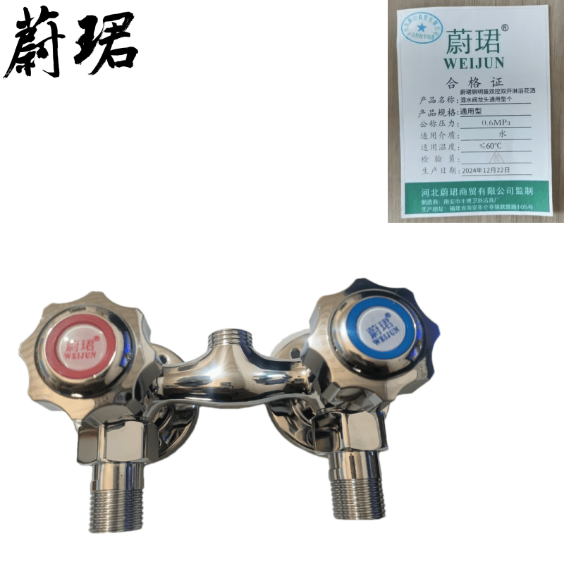 蔚珺铜明装双控双开淋浴花洒混水阀龙头通用型个