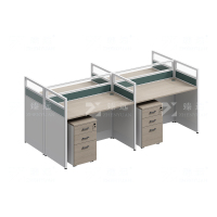 臻远ZYGW-142屏风工作卡位职员桌办公桌含活动柜 王字型四人位