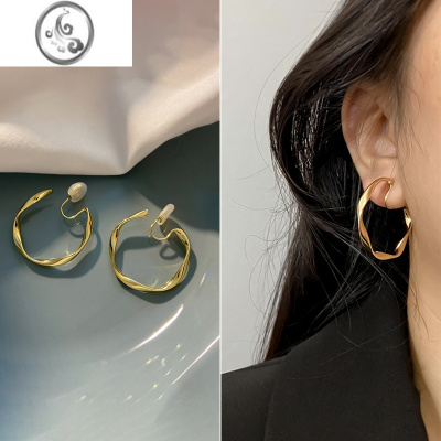 JiMi无耳洞入无痛蚊香盘耳夹圈圈耳环女气质时尚网红耳饰2023年新款