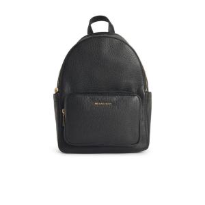 Michael Kors女士牛皮双肩包大容量通勤休闲背包磁吸扣口袋里料涤纶 黑色