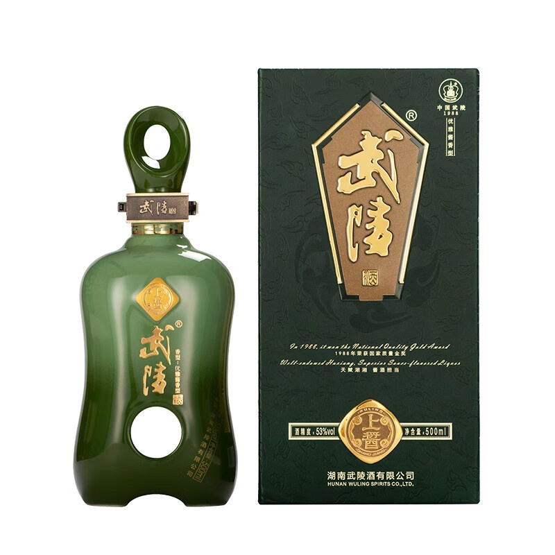 武陵 上酱53度酱香型高度白酒 纯粮固态 大曲工艺 500mL/1瓶