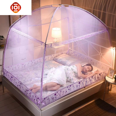 蒙古包蚊帐三开有底支架家用双人1.8m1.5米床学生宿舍单人0.9米三维工匠