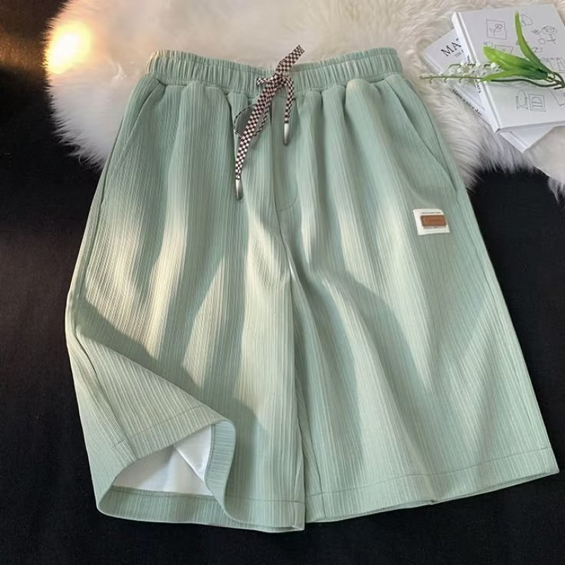 冰丝短裤男女薄款夏季新款港风宽松型时尚潮流五分阔腿裤