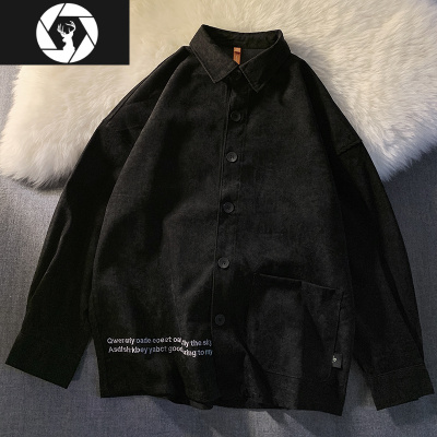 HongZun长袖衬衫男春季新款韩版潮流休闲宽松灯芯绒衬衣百搭学生工装外套工装制服