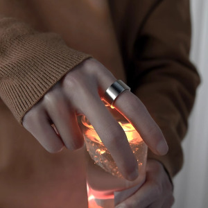 简约男潮ins宽面复古指环戒指小众设计轻奢高级素圈单身戒冷淡风送女朋友老婆情人节七夕生日礼物