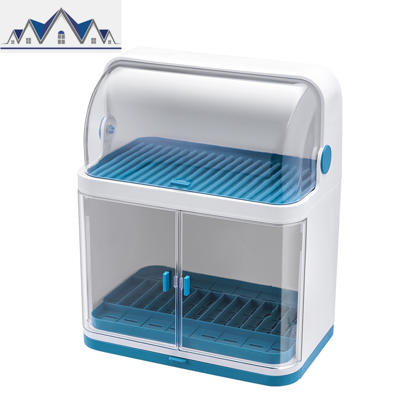 碗筷收纳盒厨房碗架沥水带盖放碗箱装餐具碟盘置物架塑料碗柜家用 三维工匠