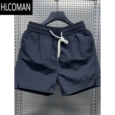HLCOMAN夏天薄款四分居家休闲裤子男女同款纯色百搭运动跑步美式沙滩短裤