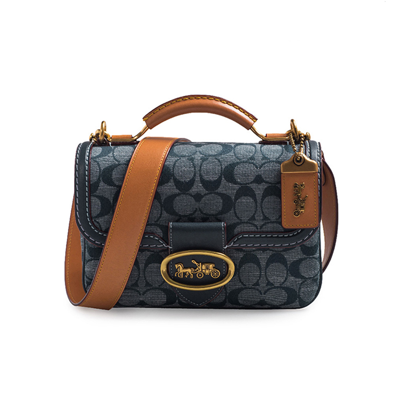 coach/蔻驰女包 chambray riley系列香布雷风琴包女士手提包女单肩包