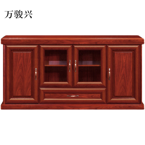 万骏兴胡桃色餐边柜简约茶水柜四门1600*400*800