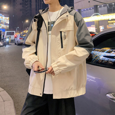 [3件8.5折161.4元,叠加优惠券]唐狮秋季外套男连帽撞色拼接梭织外套外套男秋季夹克外套男男装外套