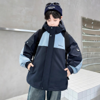 儿童装男童加厚外套新款大童冬季男孩夹棉派克服秋冬款冲锋衣