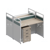 臻远ZYGW-141屏风工作卡位职员桌办公桌含活动柜 王字型双人位