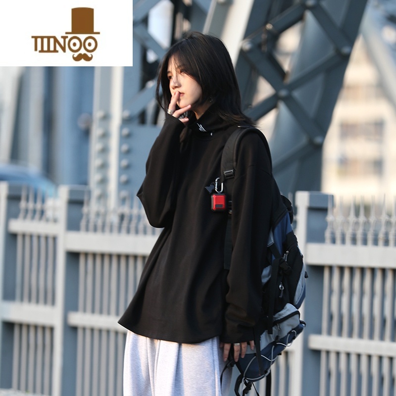 YANXU你初恋老王早秋卫衣男高领针织套头衫休闲时尚打底衫运动潮流新款