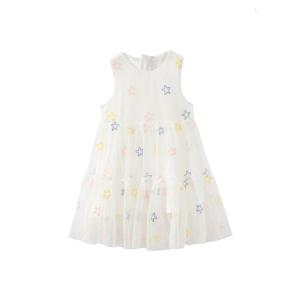 [2件2折价:58]米喜迪mecity童装夏新款女婴童海星绣花满印纱质连衣裙