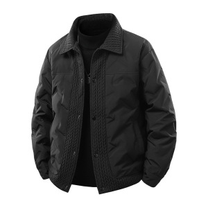 羽绒服男秋冬季新款潮流男士外套轻薄冬装纯色休闲百搭翻领面包服