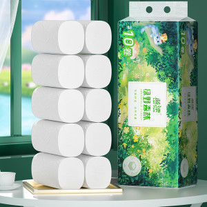 蓝漂Lampure五层无香无芯卷纸10卷装原生木浆 LP-42984白色扁卷10卷