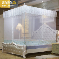 蚊帐防摔儿童1米2蒙古包.8m床加厚密家用免安装带支架单人可风扇 三维工匠