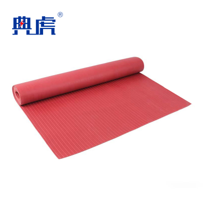 典虎 绝缘地垫 红色条纹10mm*1m*5m 卷