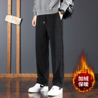 舒适保暖长裤子男秋冬新款加绒加厚直筒裤宽松休闲裤潮流百搭