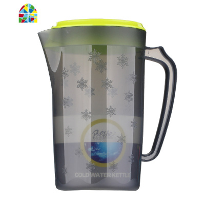 贝合耐热冷水壶大容量塑料凉水壶家用果汁扎壶韩式创意凉水杯套装 FENGHOU 天蓝色(2200ML)