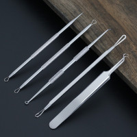 林檎粉刺针挤痘痘工具暗疮针挑痘针去黑头针祛痘针细胞夹粉刺夹清痘针粉刺针五件套送女朋友老婆生日礼物送女朋友老婆情人节七夕生