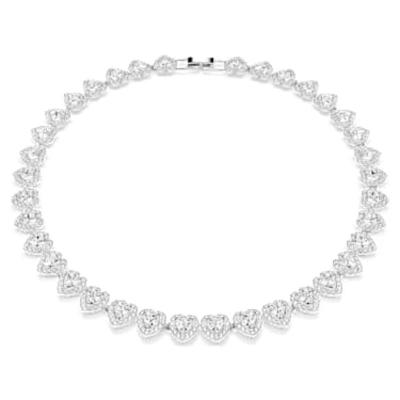  施华洛世奇(SWAROVSKI)施华洛世奇心形水晶项链女浪漫闪亮折叠扣 White