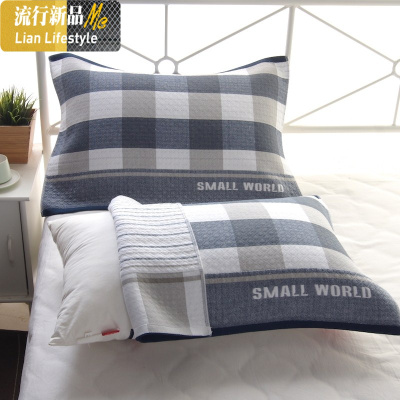 夏季家用棉纱布艺枕巾凉爽冰丝棉一对装成人情侣加厚欧式 三维工匠