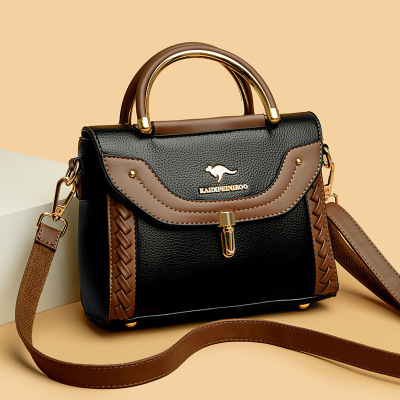 包包女包新款2026斜挎包女单肩包女大气小方包编织撞色包