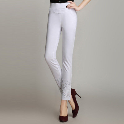 2018夏季女裤八分裤女薄款弹力小脚休闲裤大码修身韩版七分铅笔裤CYLLCY