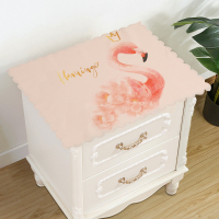 家柏饰(CORATED)床头柜盖布防水防油免洗北欧家用防尘罩套卧室床头盖巾冰箱防尘布 金冠火烈鸟 40*50cm