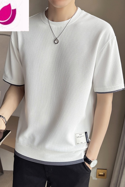 七斓短袖t恤男2023夏季新款假男士半袖宽松圆领夏装