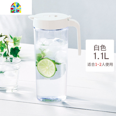 塑料冷水壶密封凉水壶冰箱果汁壶茶壶大容量可高温家用 FENGHOU 红色1.6L(适合2-3人)