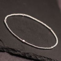 原创设计纯银脚链复古银饰个性饰品学生简约银珠碎银几两弹性脚饰送女朋友老婆情人节七夕生日礼物