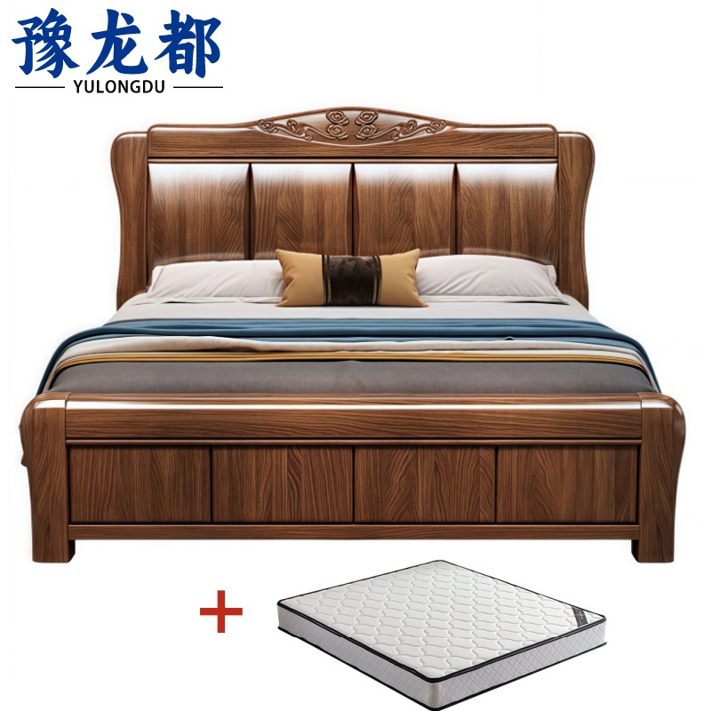 豫龙都床+乳胶床垫1.8米套