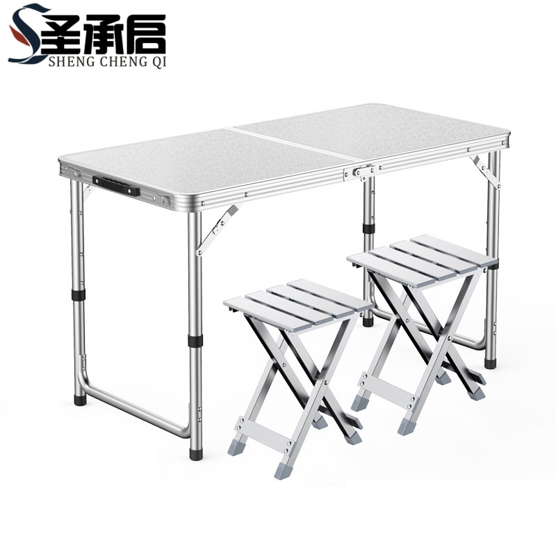 圣承启 长桌椅 1桌2铝凳 套