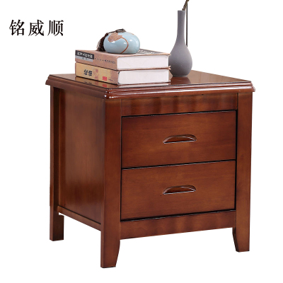 铭威顺床头柜简约现代卧室床边储物柜标准款胡桃色50*41*50cm