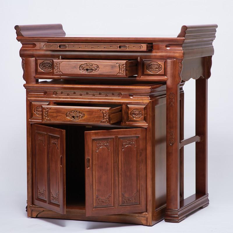 森美人佛具用品佛龛供桌条案佛台供台简易中式实木四脚供桌拉柜巧头