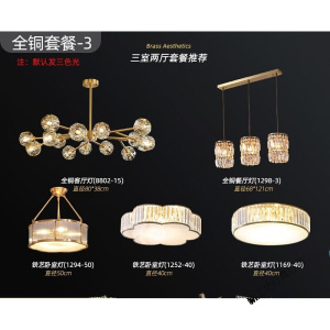 苏宁放心购 北欧全铜水晶吊灯2020新款网红轻奢灯具简约现代客厅灯卧室餐厅灯