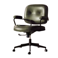 迅迈 墨绿-油蜡皮 家用久坐舒服书房书桌椅 卧室座椅 办公椅 电脑椅 靠背椅 转椅