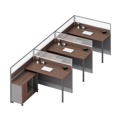 科朔 办公桌职员桌 员工桌 板式屏风班台桌 三人位 KS-06L3013