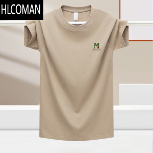 HLCOMAN男装2025夏季新款短袖T恤男士大码百搭长袖T恤上衣半袖打底衫