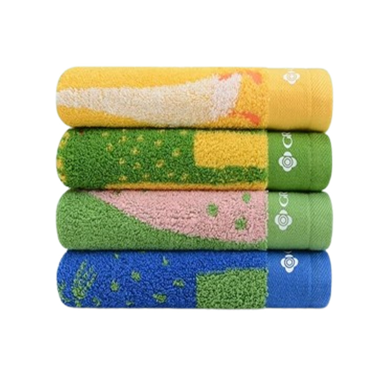 洁丽雅毛巾4条装儿童可爱动物面巾便携洗脸小手帕舒适亲肤W3288A