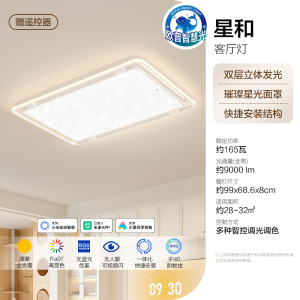 欧普照明线面立体发光客厅灯吸顶灯超大瓦数高亮吸顶灯灯具家用