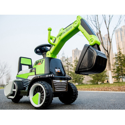 儿童电动挖掘机男孩玩具车挖土机可坐可骑大号钩机工程车电动绿色