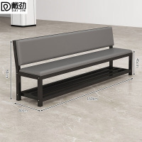 戴劲长条凳软包沙发换鞋凳等候靠背休息区长条椅子160*45*80cm双层