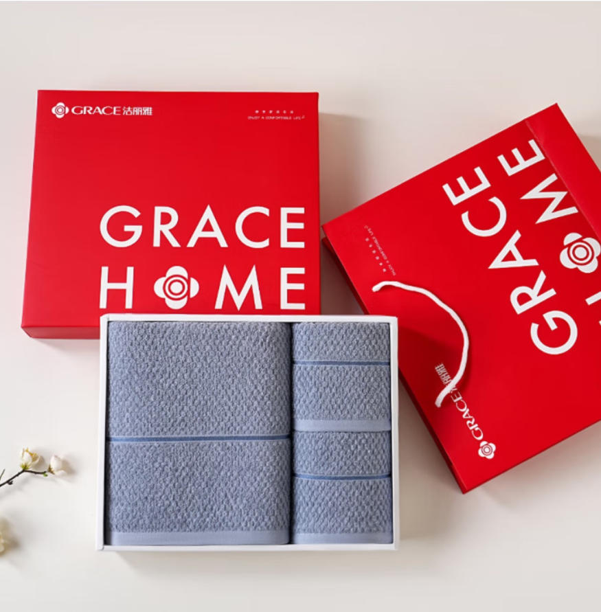 洁丽雅(Grace)新疆长绒棉毛巾絮语-6(一浴两面)70cmx34cm套